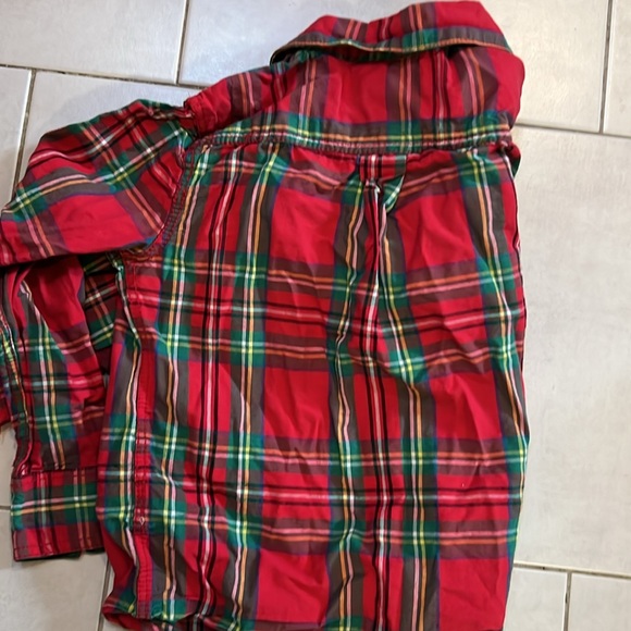 Tommy Bahama Red & Green Plaid Dress Shirt with Collar – Size 5/6 - Picture 3 of 5